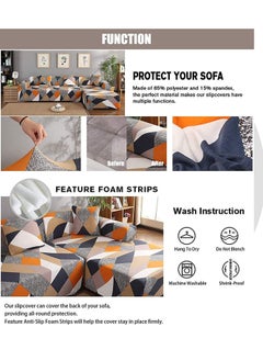 Excefore Stretch Sofa Cover, Printed Fabric Couch Covers, Knit Sofa Slipcovers, Sofa ProtectorNon, Washable Furniture Protector for Bedroom, Universal Protector (3Seater, Rubik's Cube 75*90.5IN)  - Image 4