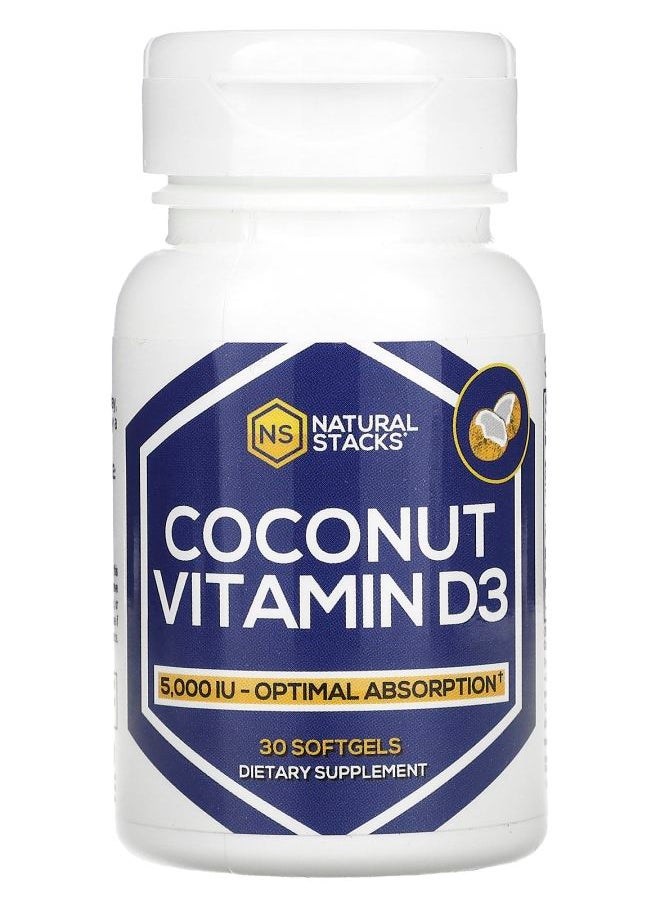 Natural Stacks Coconut Vitamin D3 5000 IU 30 Softgels 