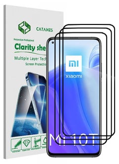 CATANES 3 Pack For Xiaomi Mi 10T 5G Screen Protector Tempered Glass Full Glue Back  - Image 1