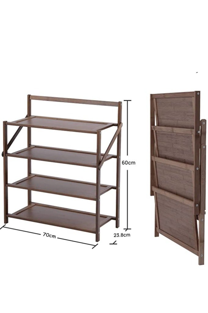 𝐅𝐅𝐃 Bamboo Shoe Rack - Foldable, No Installation Required, Compact Storage Organizer for Hallway, Bathroom, Entryway & Small Spaces - Lightweight, Durable, Eco-Friendly - Image 3