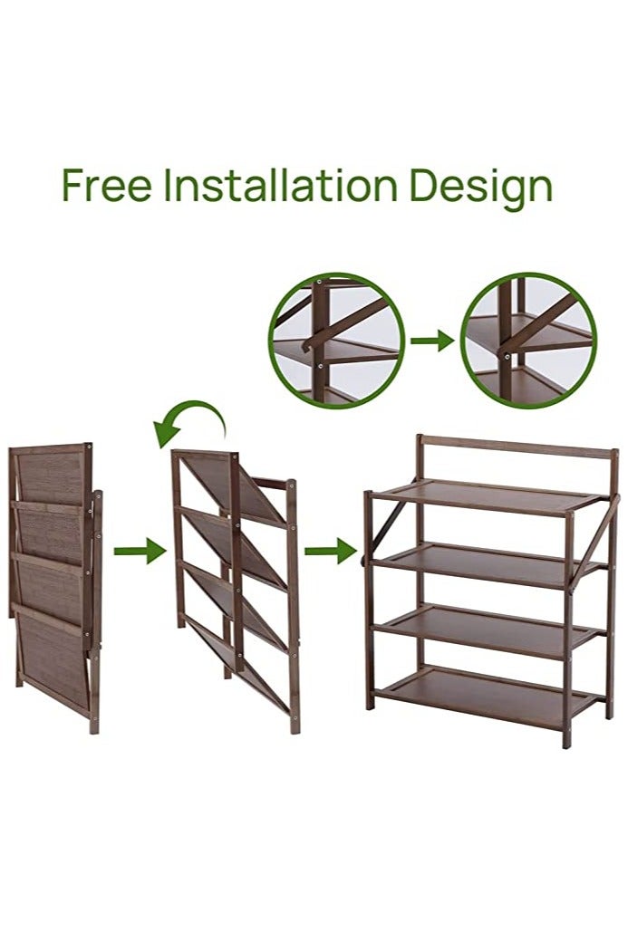 𝐅𝐅𝐃 Bamboo Shoe Rack - Foldable, No Installation Required, Compact Storage Organizer for Hallway, Bathroom, Entryway & Small Spaces - Lightweight, Durable, Eco-Friendly - Image 4
