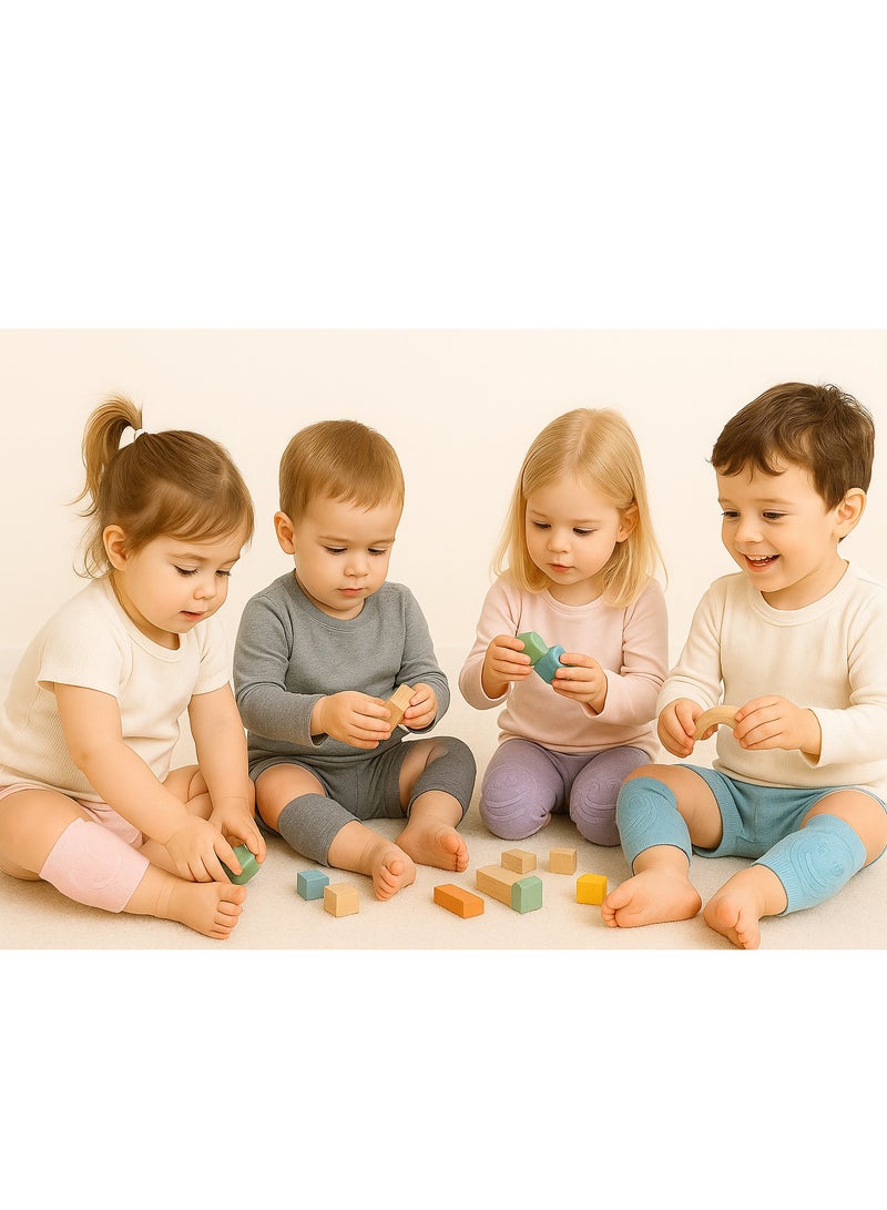 نيهون وسادات ركبة للأطفال أثناء الزحف، 5 أزواج من واقيات ركبة الأطفال، وسادات ركبة قابلة للتنفس أثناء الزحف مع وسادة إسفنجية، وسادات ركبة مضادة للانزلاق، وغطاء واقٍ لتدفئة الساق للأطفال من الجنسين - Image 4