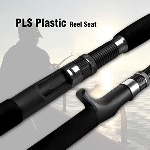 Fiblink Portable Saltwater Offshore Heavy 3-Piece Travel Graphite Baitcasting Fishing Poles Casting Boat Jigging Trolling Conventional Rods with Rod Case Bag (3-Piece 6' Heavy) - Image 4