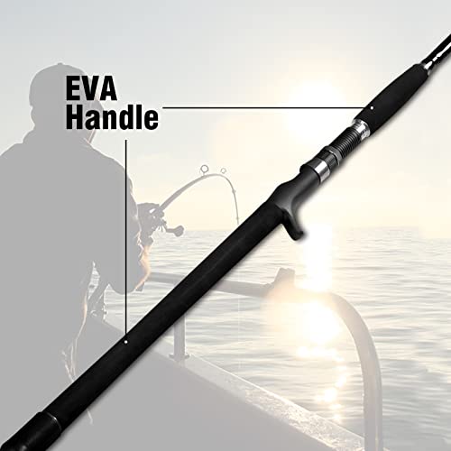 Fiblink Portable Saltwater Offshore Heavy 3-Piece Travel Graphite Baitcasting Fishing Poles Casting Boat Jigging Trolling Conventional Rods with Rod Case Bag (3-Piece 6' Heavy) - Image 5