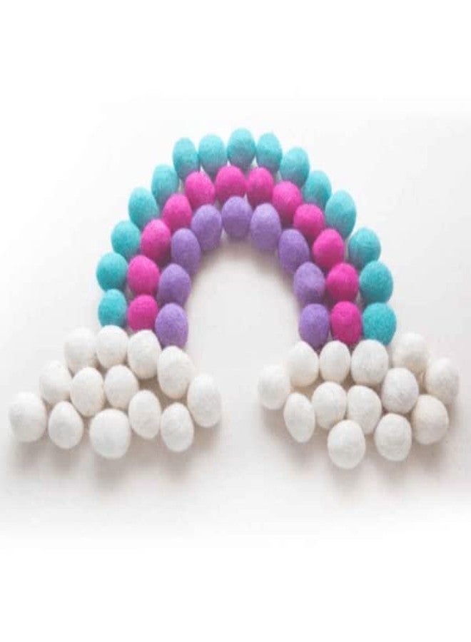 Nish My Happy Plays by Nish Pastel Felt Balls| Fine Motor Activities | Sensory Bin Activities (4 Colors Pastel Blue, Pastel Purple, White & Pink) - Image 1