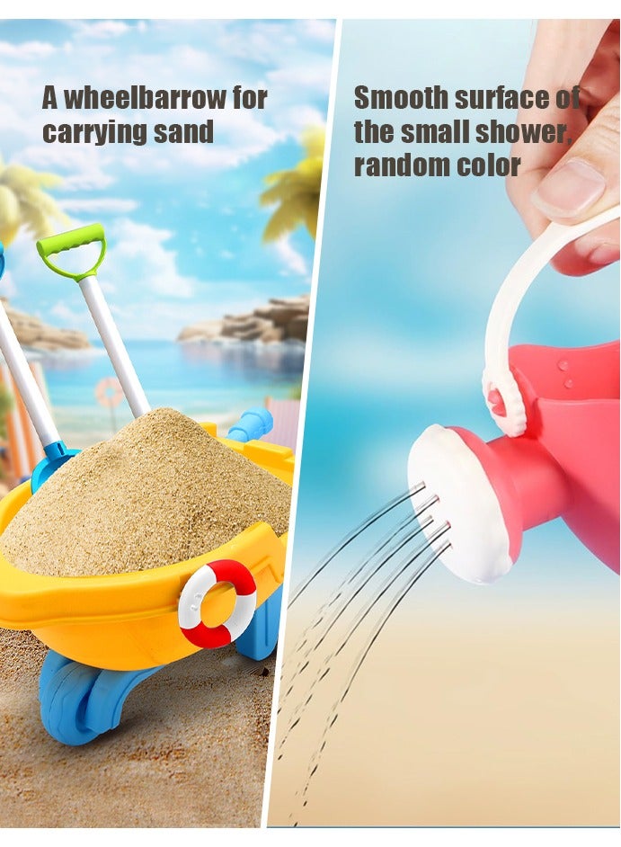 Sand 30-Pieces Beach play Toys With Mesh bag for storage,Sand cart，Rotating water wheel，Including Spoon, Kettle, Bucket, Marine animal shaping module,Mould in the shape of a castle，Shovel,Summer Outdoor Toy. Suitable for boys girls children - Image 3