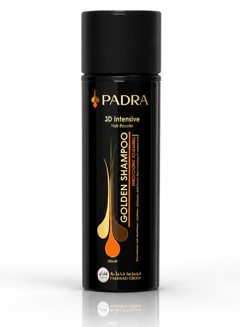 Padra Golden 3D Anti-Dandruff & Hair Boost Shampoo | With Piroctone Olamine, Caffeine, Biotin & Collagen – 200ml - Image 1