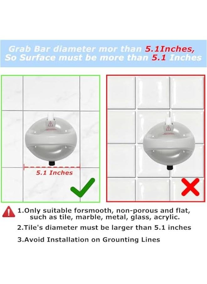 Arabest Secure Bathroom Grab Bars for Seniors, Non-Slip Shower Handle for Safety, Easy Installation, Silver, Set of 2  - Image 2