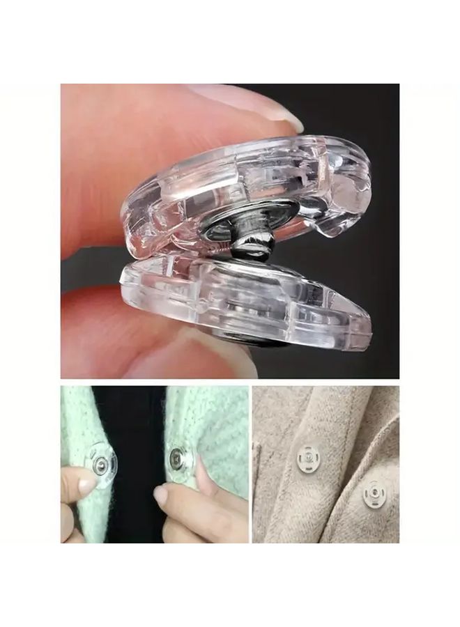 40 Pcs Transparent Nylon Snap Buttons Invisible Sew On Fasteners For Clothing - Image 5