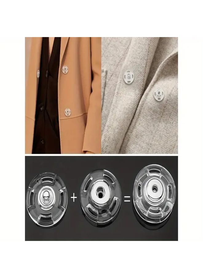 40 Pcs Transparent Nylon Snap Buttons Invisible Sew On Fasteners For Clothing - Image 4