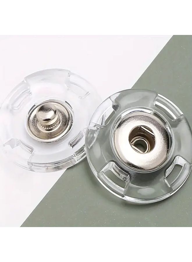 40 Pcs Transparent Nylon Snap Buttons Invisible Sew On Fasteners For Clothing - Image 1