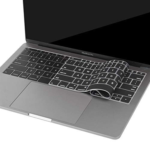 Oaky® MacBook Pro 13 inch Without Touch Bar 2017/2016 Keyboard Protector Keyboard Skin Protector Model - A1708 and MacBook 12 inch A1534 Silicone Black - Image 1