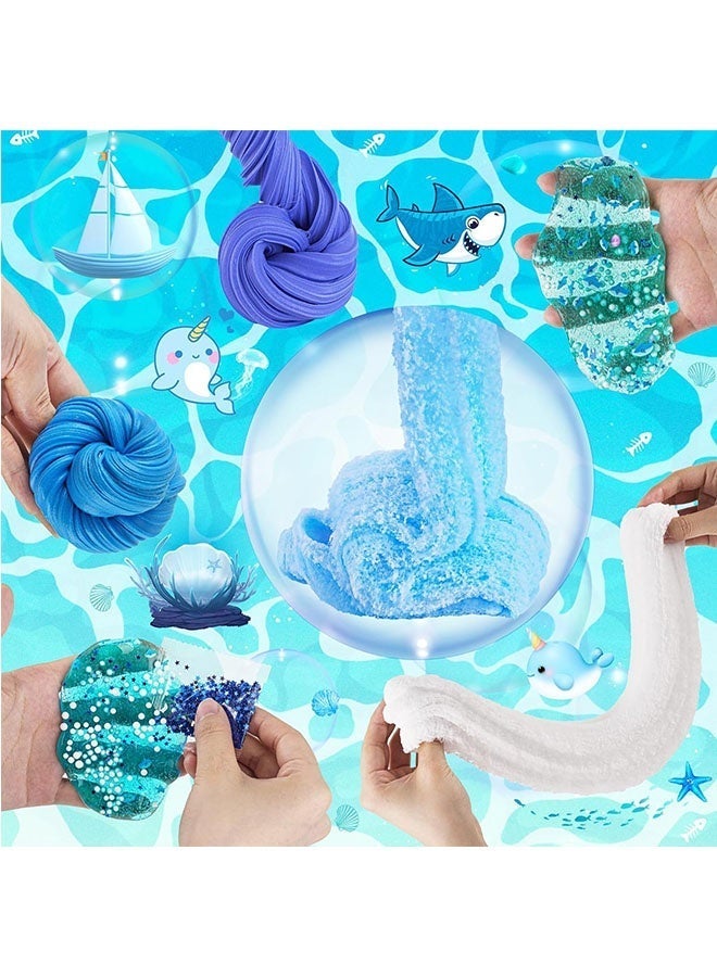 Beauenty 6 Pack Slimes, Blue Slime Kit, Butter Cloud Slime for Boys Girls Ages 3-12,Toys for Girls and Boys, Slime Party Favors Goodie Bag Stuffers, 3 4 5 6 7 8 9 10 Year Old Girl Birthday Gift Cute Stuff - Image 4
