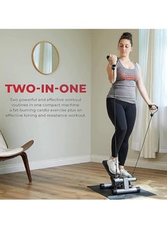 STEPPER Vincisin Stair Stepper with Resistance Band, Small Home Gym Exercise Equipment for Full Body Fitness Workout, 330lbs Weight Capacity, Grey  - Image 2