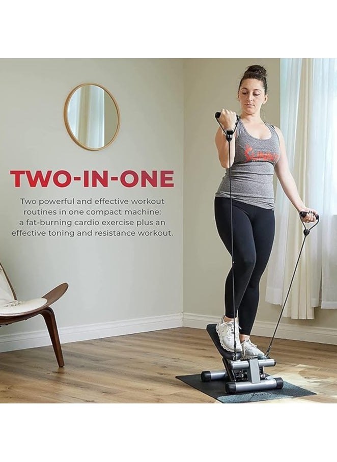 STEPPER Vincisin Stair Stepper with Resistance Band, Small Home Gym Exercise Equipment for Full Body Fitness Workout, 330lbs Weight Capacity, Grey  - Image 2