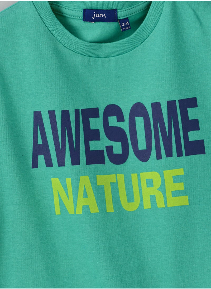 JAM Round Neck Knit T-Shirt With Print At Front  - Image 3