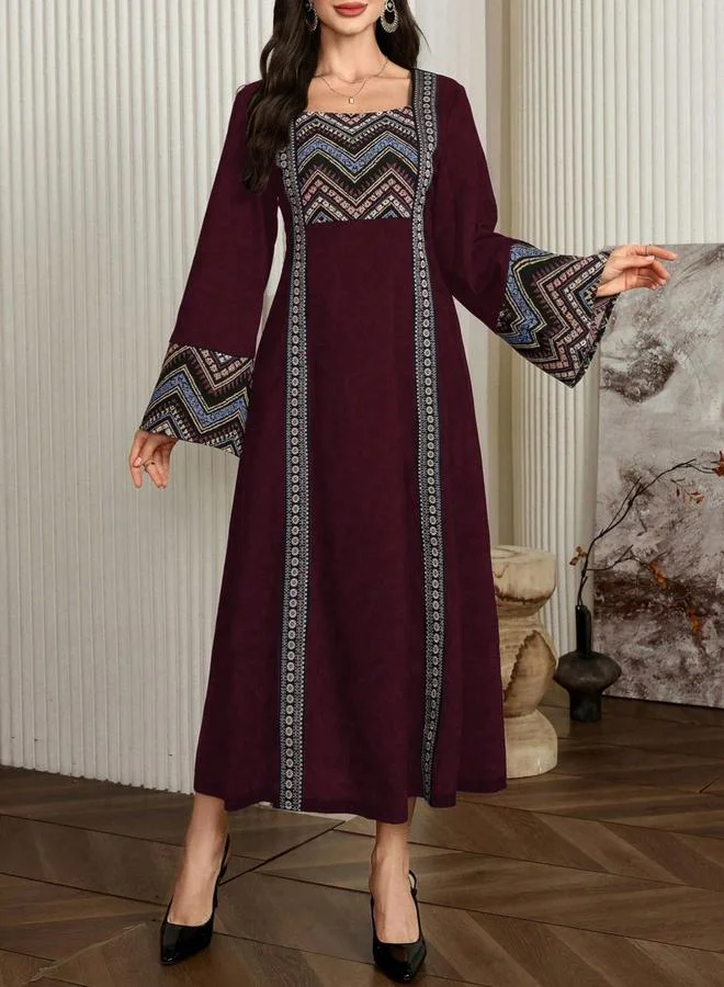 Take Two Women Graphic Print Square Neck Jalabiya