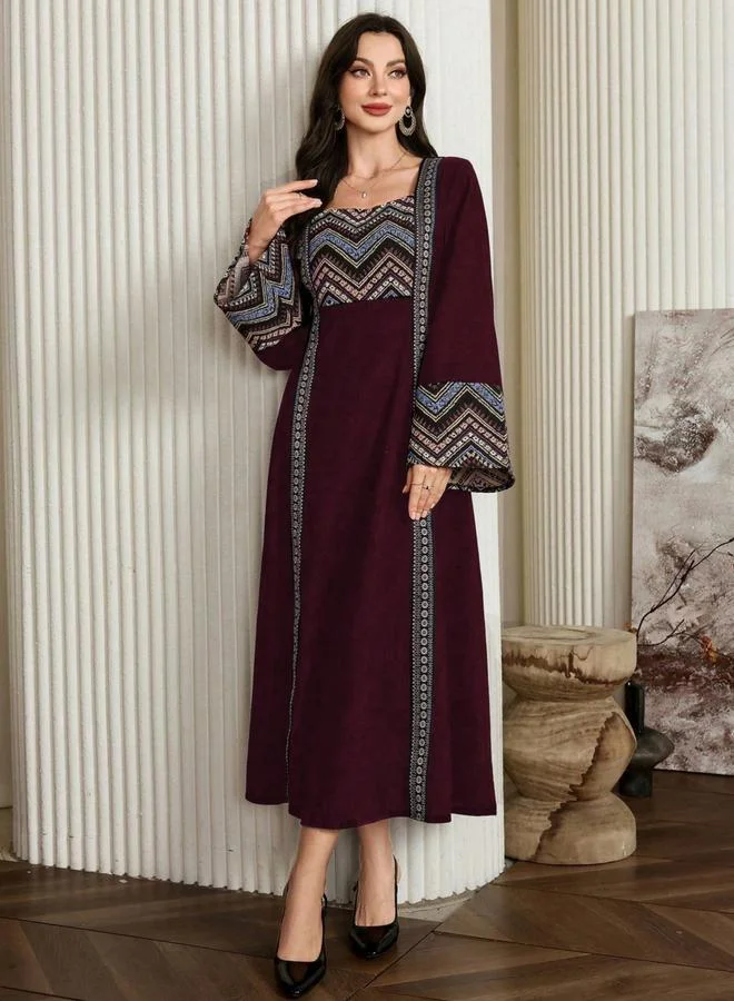 Take Two Women Graphic Print Square Neck Jalabiya