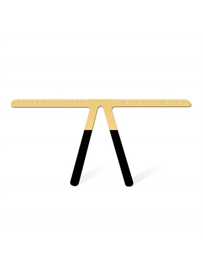Eyebrow Ruler Makeup Stencil Three-Point Positioning Measure Symmetrical Tool Eyebrow Balance Ruler for Semi Permanent Makeup (Golden)