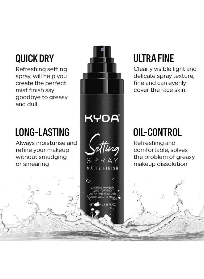 KYDA Makeup Setting Spray Ultra Fine Lightweight Setting Mist Lasting Oil Control Makeup Finish Quick Drying Formula Face Makeup Fixer Spray For All Skin 3.38 Fl Oz By Ownest Beauty  - Image 2
