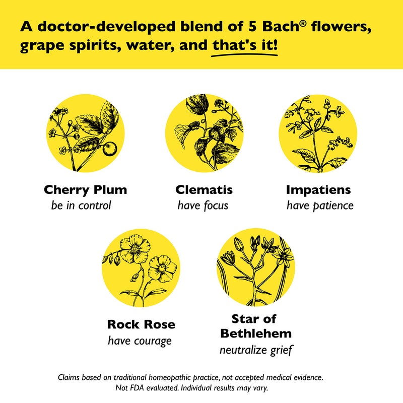 Bach Rescue Remedy Dropper, Natural Stress Relief, Homeopathic Flower Essence, Vegan, Gluten & Sugar-Free, Non-Habit Forming, 2 Pack, 20mL Ea - Image 5