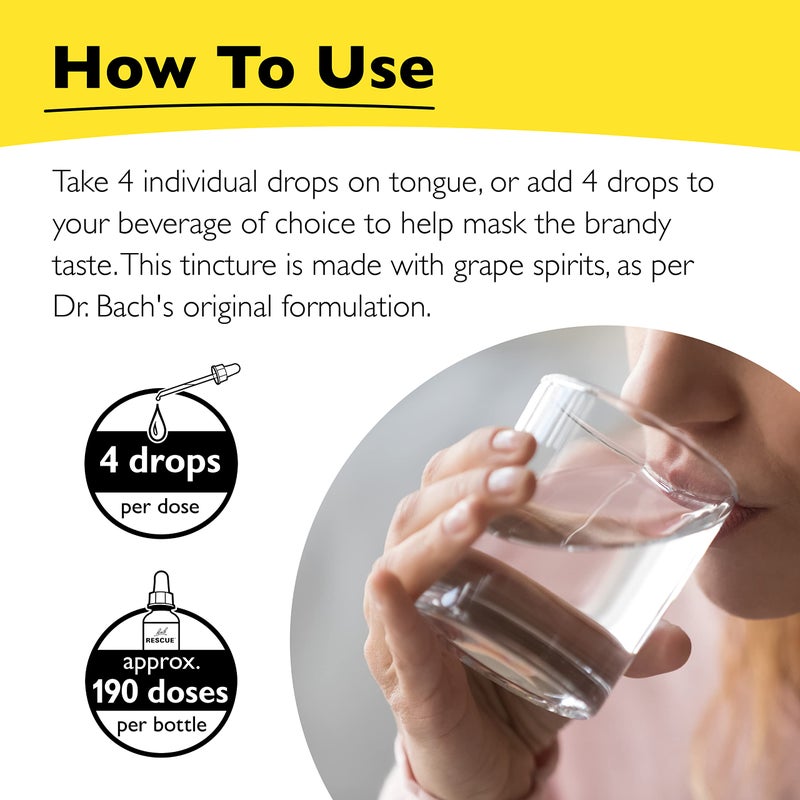 Bach Rescue Remedy Dropper, Natural Stress Relief, Homeopathic Flower Essence, Vegan, Gluten & Sugar-Free, Non-Habit Forming, 2 Pack, 20mL Ea - Image 4