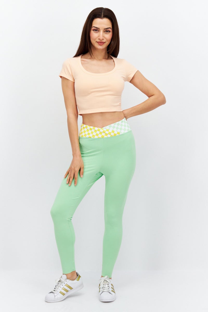 Reebok Women Sportswear Fit Short Sleeve Training Top, Peach - Image 3