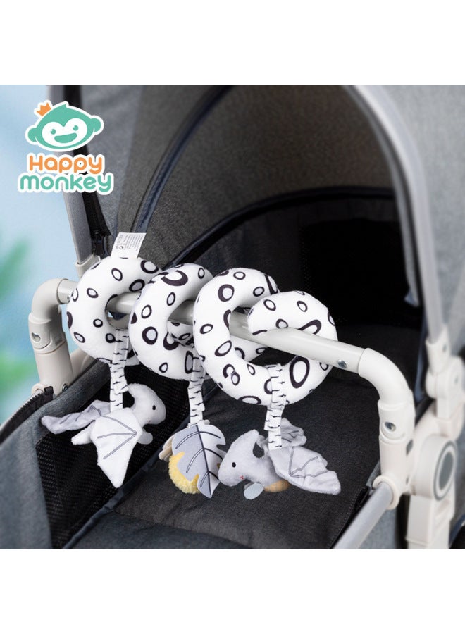 Newborn Black And White Bed Winding Crib Early Education Animal Bed Hanging Toy 0-3 Months Baby Cart Pendant 6 Months - Image 3