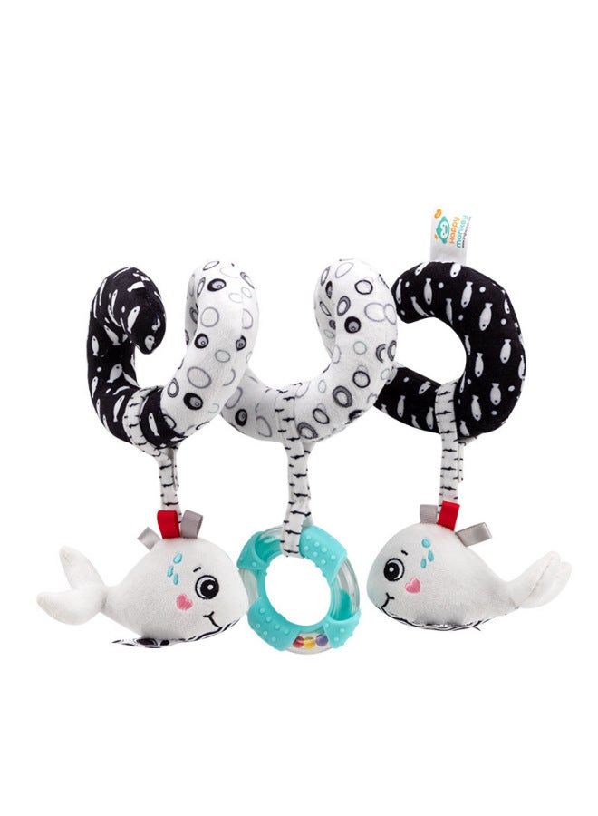 Newborn Black And White Bed Winding Crib Early Education Animal Bed Hanging Toy 0-3 Months Baby Cart Pendant 6 Months - Image 5