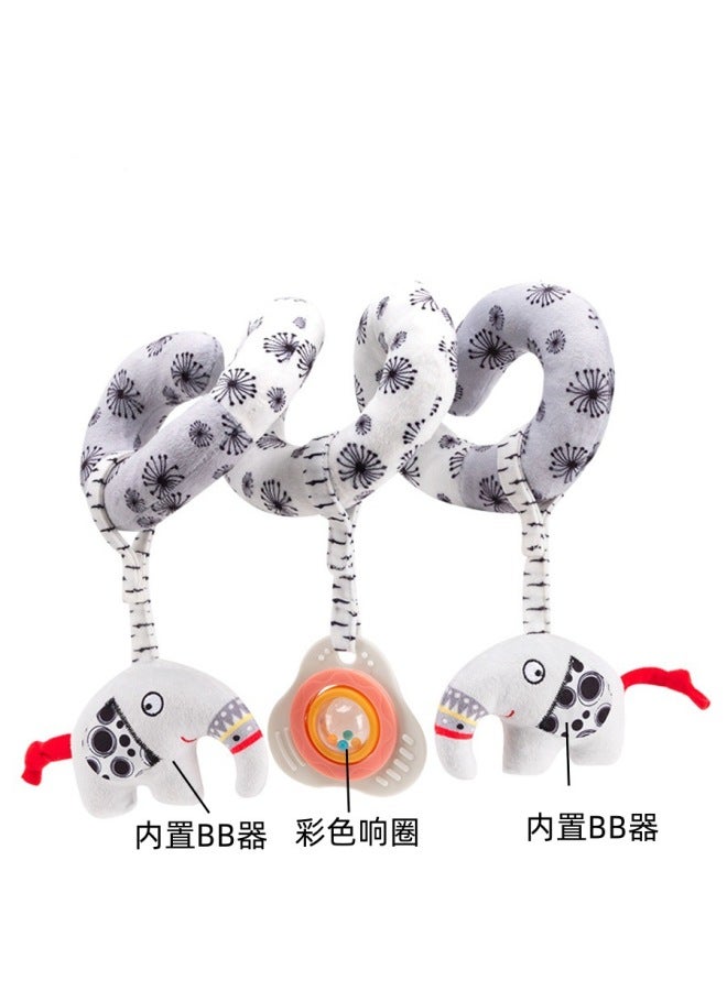 Newborn Black And White Bed Winding Crib Early Education Animal Bed Hanging Toy 0-3 Months Baby Cart Pendant 6 Months - Image 1