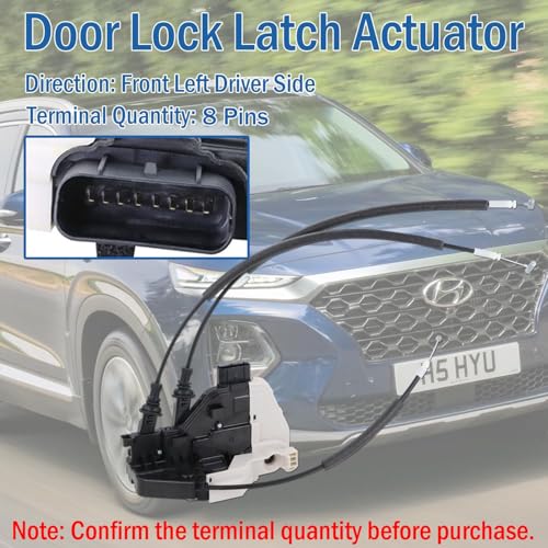 Qagea Front Left Driver Side Door Lock Actuator 81310-2W010, Door Latch Compatible with Hyundai Santa Fe XL 2013-2019, Santa Fe Sport 2013-2018, Santa Fe 2013-2018 - Image 3