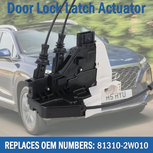Qagea Front Left Driver Side Door Lock Actuator 81310-2W010, Door Latch Compatible with Hyundai Santa Fe XL 2013-2019, Santa Fe Sport 2013-2018, Santa Fe 2013-2018 - Image 4