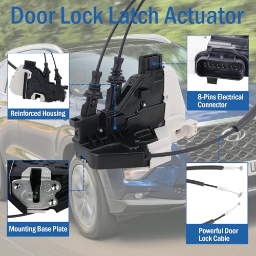 Qagea Front Left Driver Side Door Lock Actuator 81310-2W010, Door Latch Compatible with Hyundai Santa Fe XL 2013-2019, Santa Fe Sport 2013-2018, Santa Fe 2013-2018 - Image 5