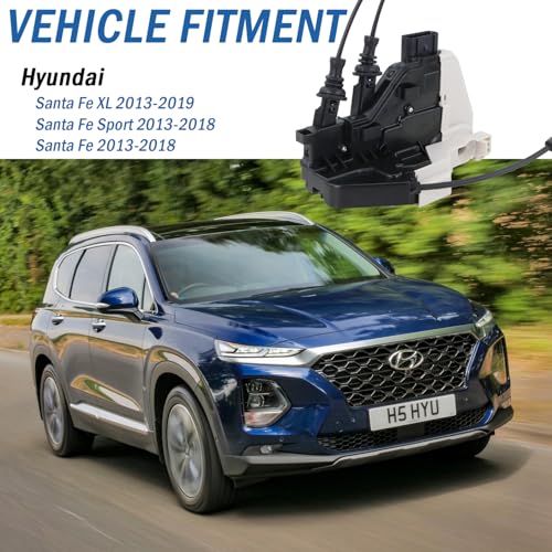 Qagea Front Left Driver Side Door Lock Actuator 81310-2W010, Door Latch Compatible with Hyundai Santa Fe XL 2013-2019, Santa Fe Sport 2013-2018, Santa Fe 2013-2018 - Image 2