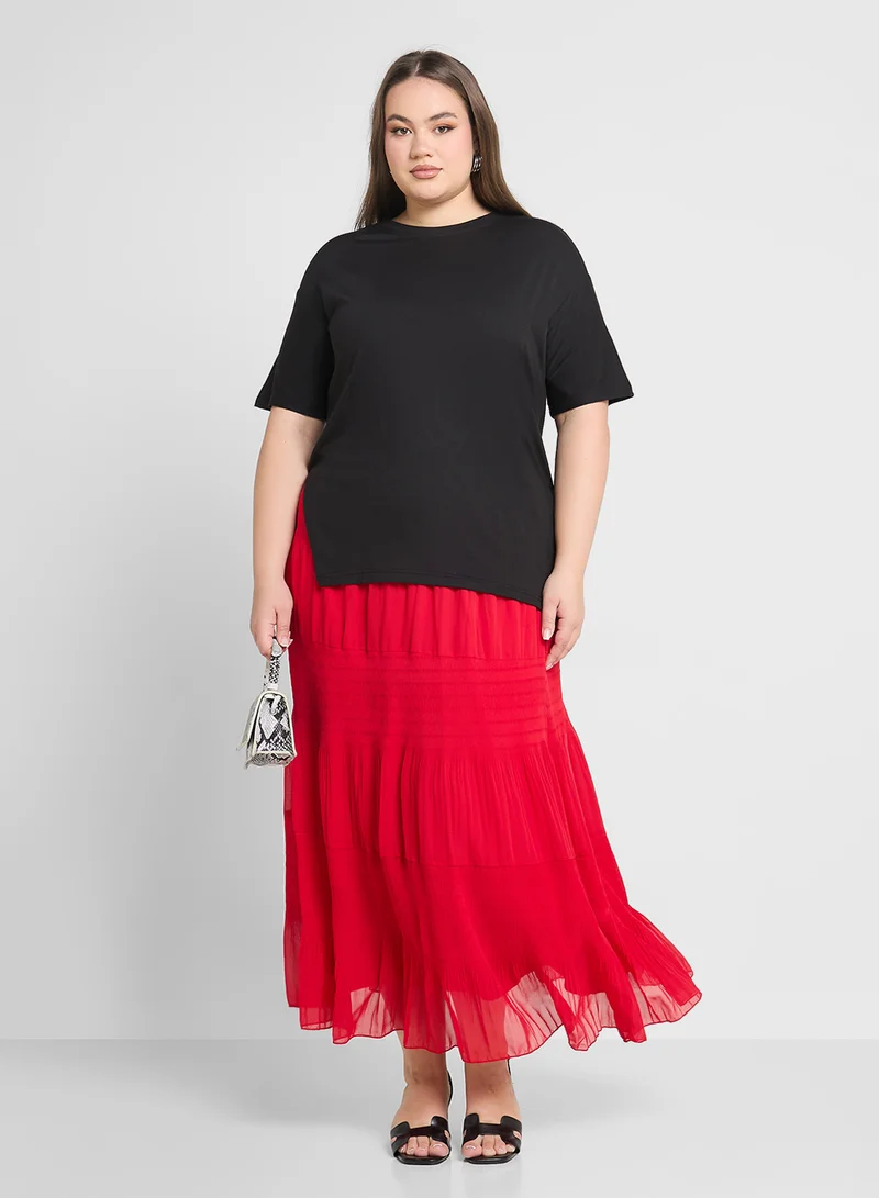 Ginger Plus Oversize T-Shirt With Side Slit