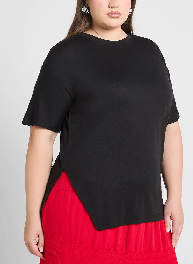 Ginger Plus Oversize T-Shirt With Side Slit