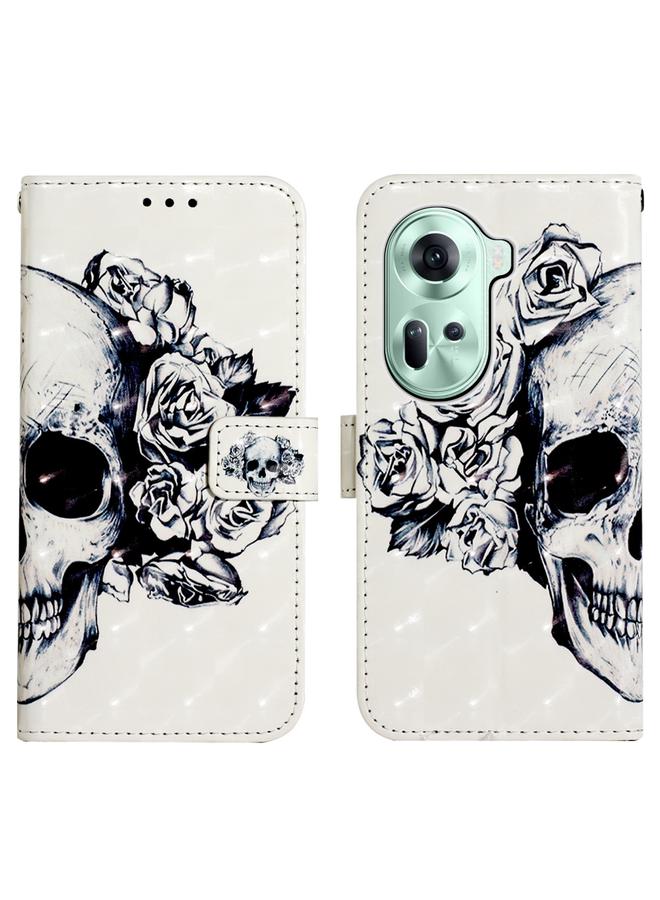 S-TOP Case For OPPO Reno11 5G Global 3D Painting Horizontal Flip Leather Phone Case - Image 3