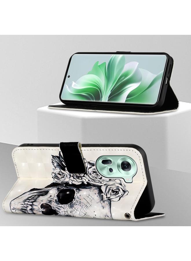 S-TOP Case For OPPO Reno11 5G Global 3D Painting Horizontal Flip Leather Phone Case - Image 4