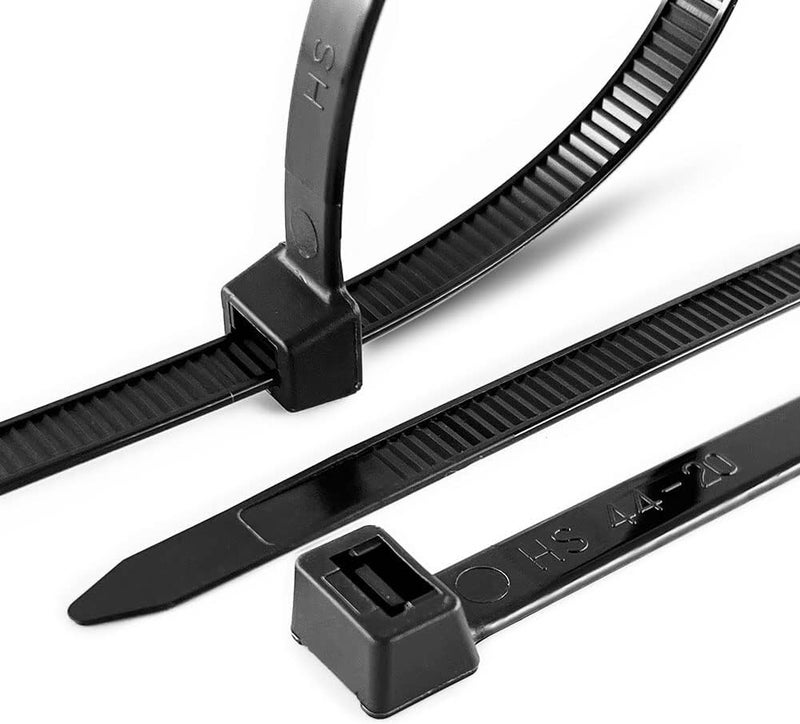 HS Strong 12 Inch Heavy Duty Outdoor Wire Zip Ties Thick 0.3 Inch (100 Pack) 120 LBS High Strength Large Plastic Wide Cable Zipties Black Hd - Image 1