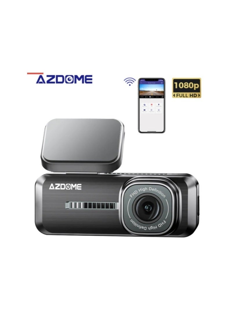 أزدوم كاميرا داش كام للسيارة AZDOME M200 بدقة 1080P مع واي فاي، تسجيل حلقي، مستشعر G، مراقبة 24 ساعة، كاميرا أمامية للسيارة بتصميم صغير مخفي - Image 2