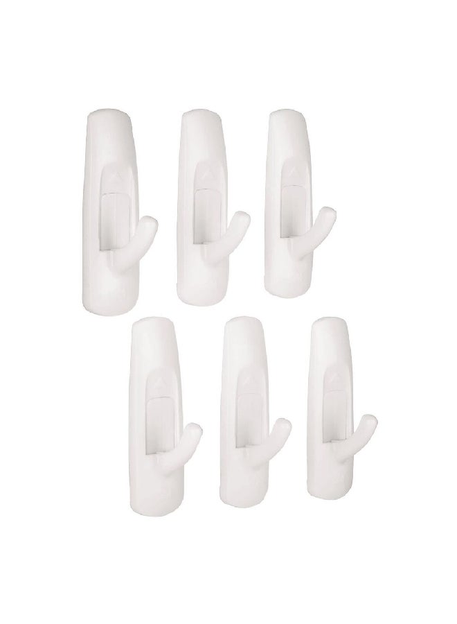 Command 6-Piece Damage-Free Hanging Utility Adhesive Hook Set White 17.2 x 12.7 x 4.5 cm 17001-6ES  - Image 2