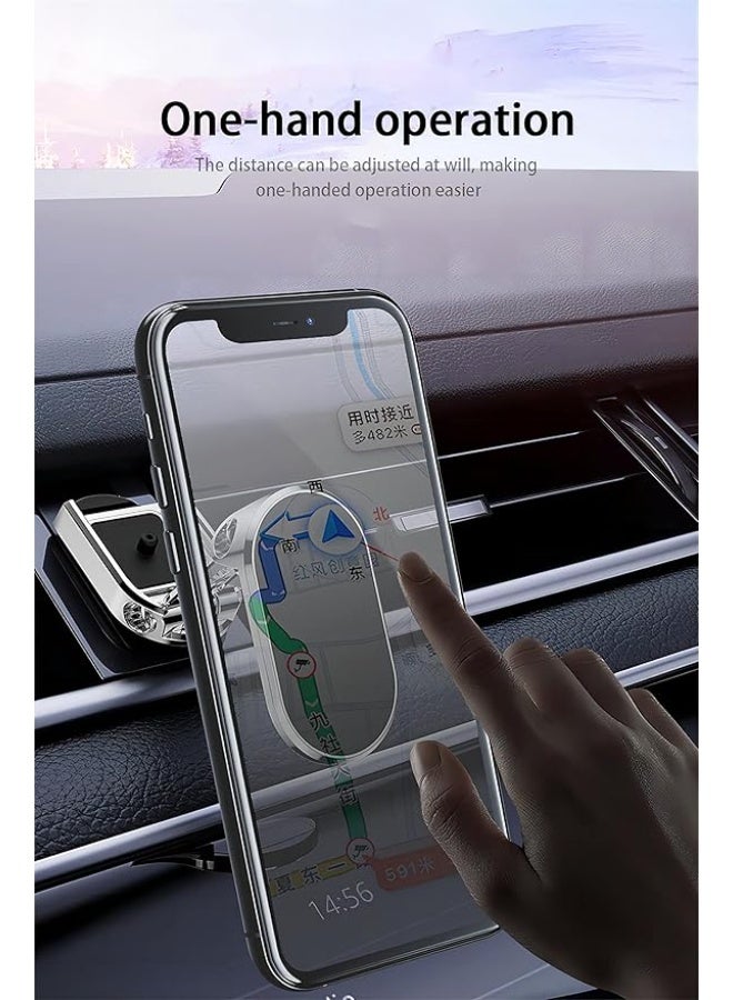 Cool Baby Foldable Car Phone Holder with 360 Degree Rotation Strong Magnetic and Anti-Slip Design for Easy and Safe One-Handed Operation Compatible with Most Smartphones(silver) - Image 4