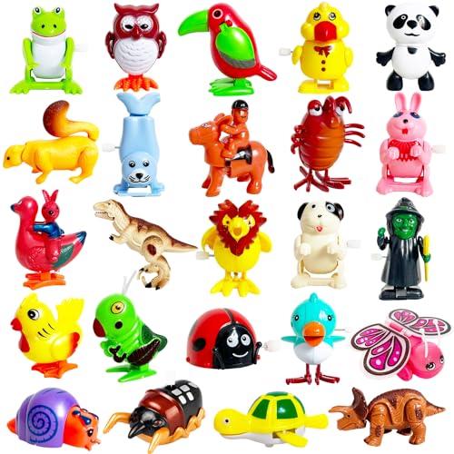 Baaxxango 24 Pcs Wind Up Toys Assorted Animals Bulk Flipping Walking Jumping Clockwork ToyWind Up Animal Party Favors Toy for Birthday Birthday Party FavorsClassroom PrizesTreasure Box - Image 1