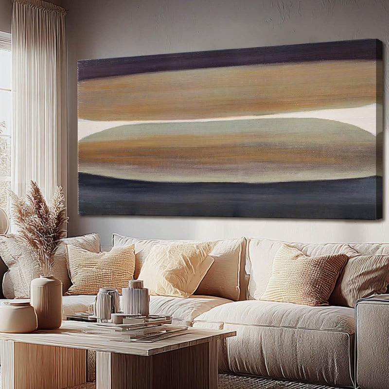 SHEYOYE Brown Wall Art Decor, Large Abstract Canvas Wall Art, Wall Hanging Decor for Dining Room, Aesthetic Posters and Modern Wall Decor 29" x 58" - Image 1