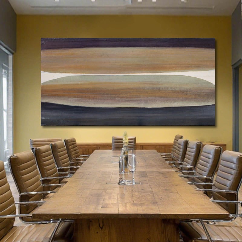 SHEYOYE Brown Wall Art Decor, Large Abstract Canvas Wall Art, Wall Hanging Decor for Dining Room, Aesthetic Posters and Modern Wall Decor 29" x 58" - Image 2