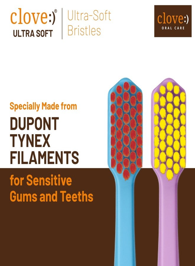 Clove Ultra Soft Manual Toothbrush, Pack of 5,, FREE ₹2000 Dental Treatment/ Services With Every Pack, Perfected for Sensitive Teeth & Gums,4160 Ultra Soft Dupont Filaments, Diamond Shaped Small Head,7X Denser Bristles, Better Reach Gentle Cleaning, Vibrant & Assorted Colours , Suitable For 6+ Years - Image 5