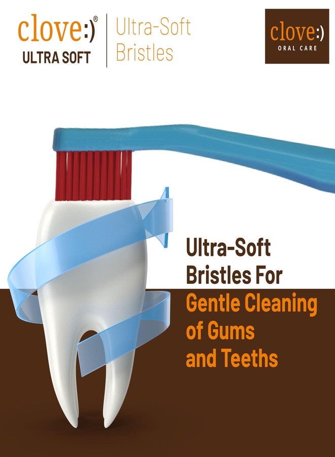 Clove Ultra Soft Manual Toothbrush, Pack of 5,, FREE ₹2000 Dental Treatment/ Services With Every Pack, Perfected for Sensitive Teeth & Gums,4160 Ultra Soft Dupont Filaments, Diamond Shaped Small Head,7X Denser Bristles, Better Reach Gentle Cleaning, Vibrant & Assorted Colours , Suitable For 6+ Years - Image 4