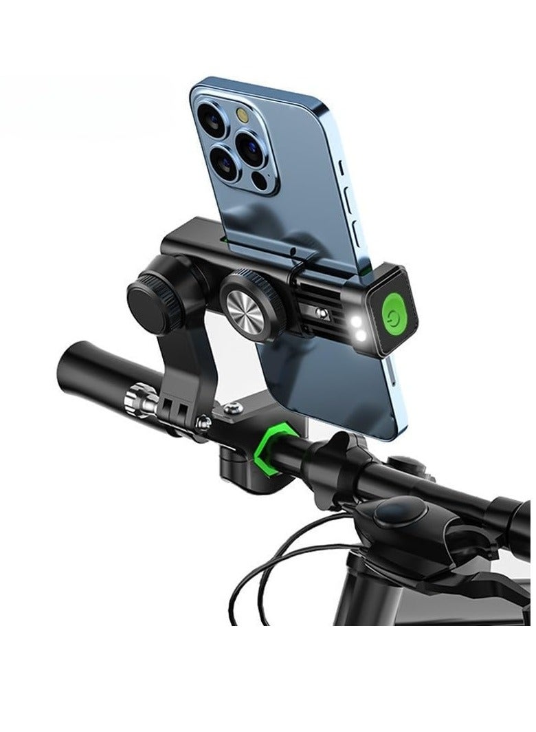 General Bicycle mountain bike single electric vehicle motorcycle spherical compass with light flashlight anti-removal mobile phone holder  - Image 1