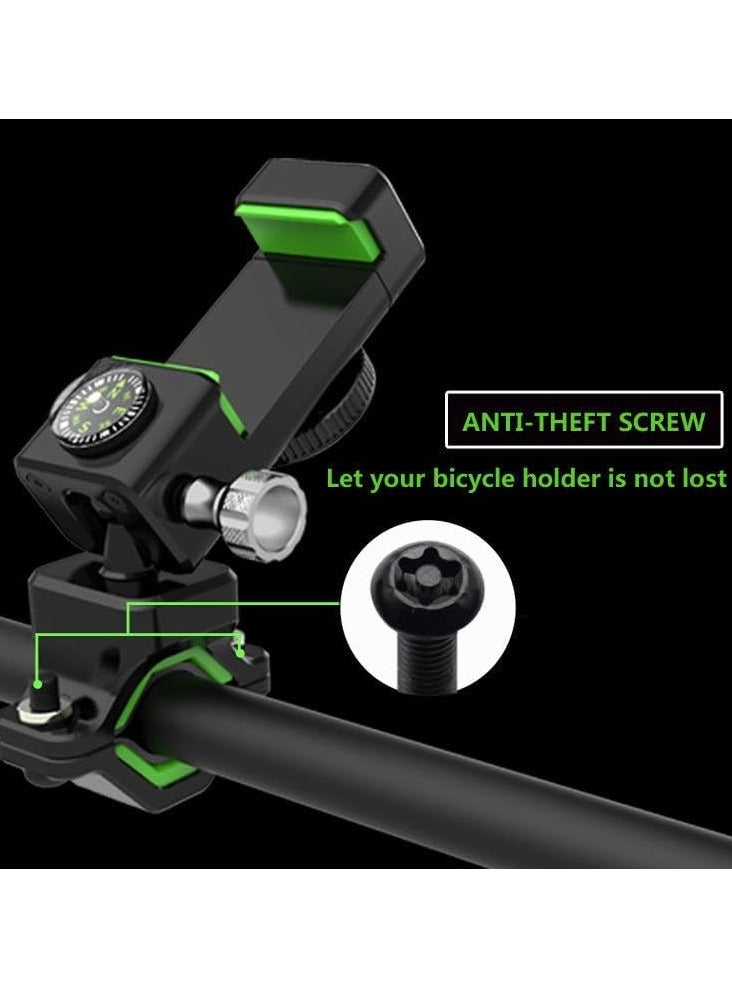 General Bicycle mountain bike single electric vehicle motorcycle spherical compass with light flashlight anti-removal mobile phone holder  - Image 2
