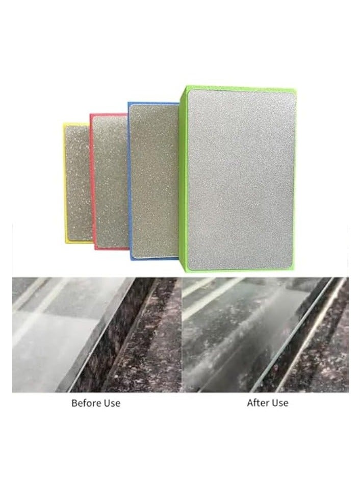 PROMASS 4pcs Diamond Hand Polishing Pads for Sanding Ceramics, Glass, Tile, Concrete, Stone, Marble, and Granite, Reusable Foam Sanding Blocks (60#, 100#, 200#, 400#) - Image 3